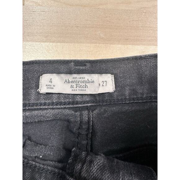 Abercrombie And Fitch Cut Off Black Distressed Shorty Shorts Size 27/4 - Picture 2 of 7